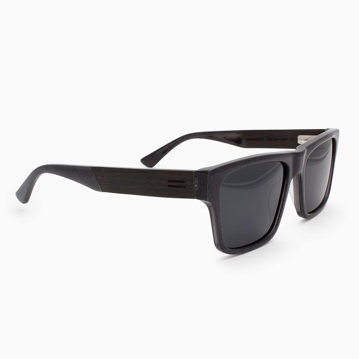 Sebastian metallic fiber acetate and wood sunglasses with ebony temples