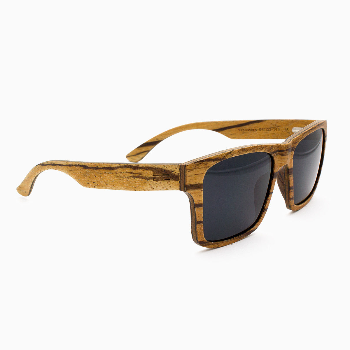 Sebastian zebrawood adjustable wood sunglass temples