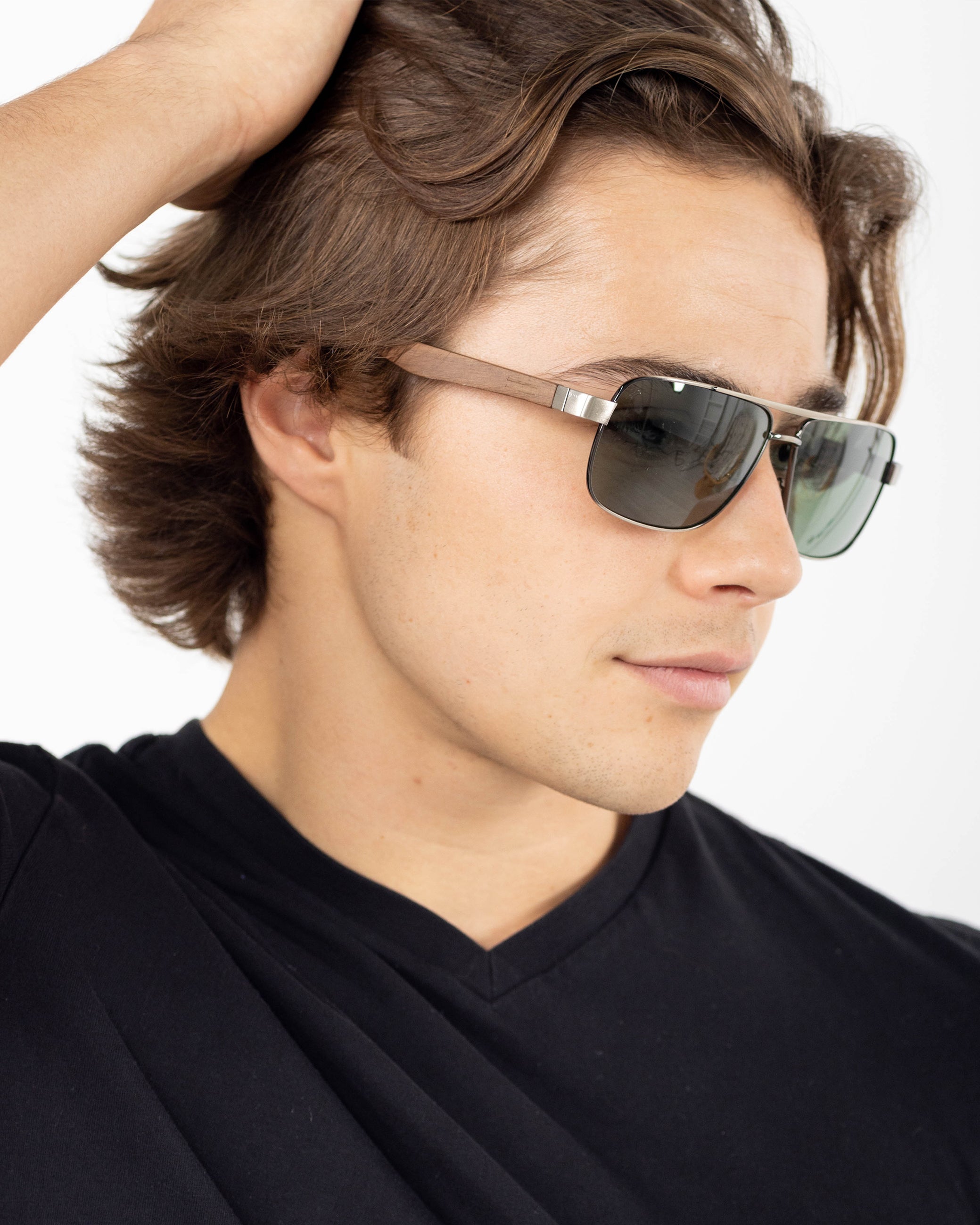 James - Metal & Wood Sunglasses